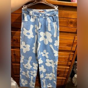 Bailey Rose Light Blue Flower Pattern Jeans